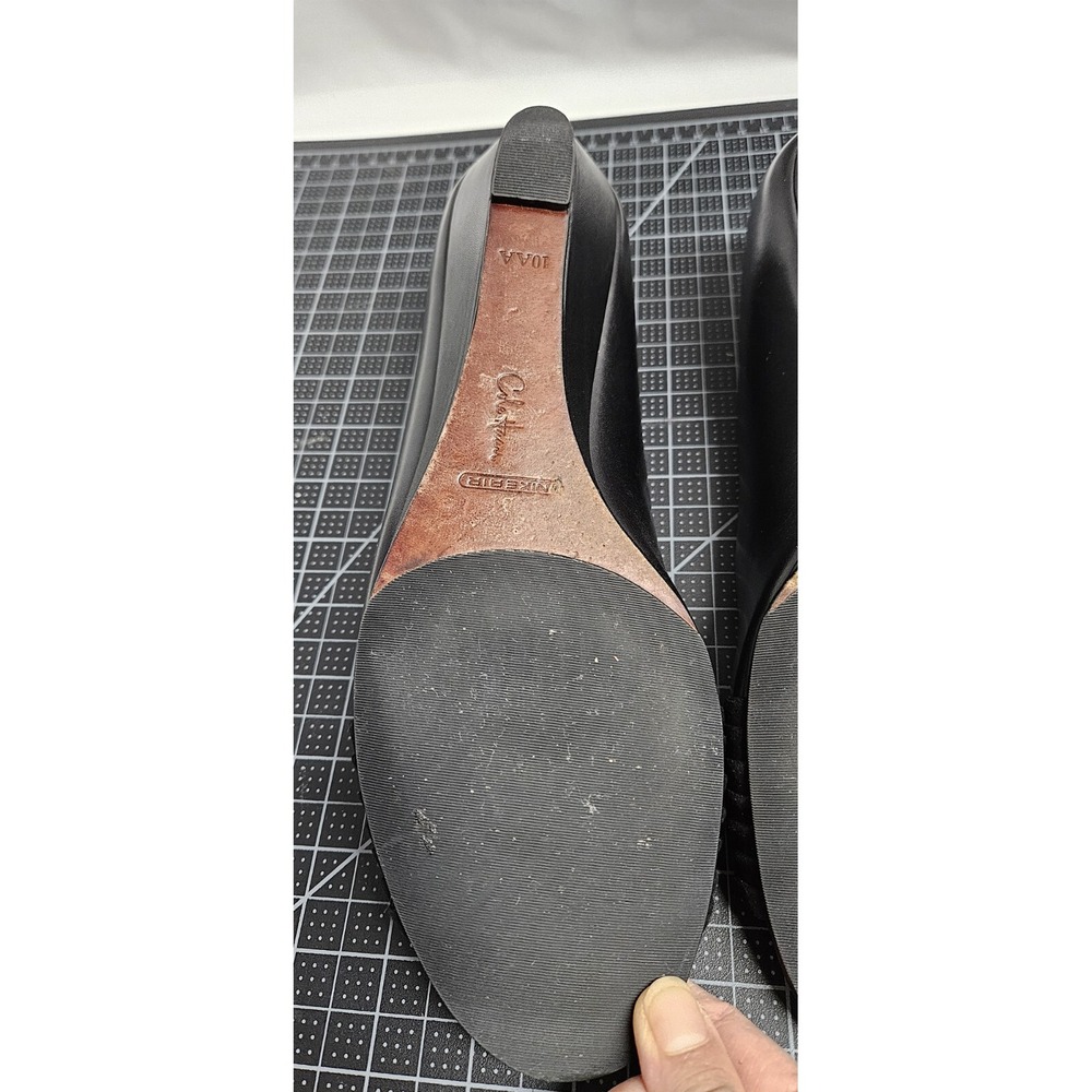 COLE HAAN peep toe velvet upper leather wedges Sz 10AA‎ - Picture 9 of 15